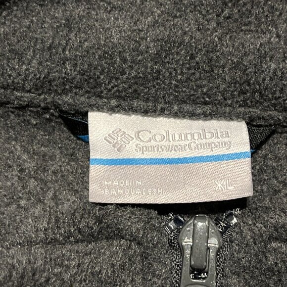 Men's Columbia Fleece Vest SZ XL Gray Full Zip Pockets Casual Logo - Picture 7 of 9